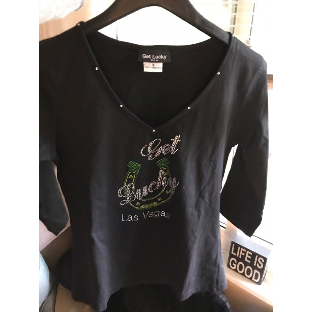 Get Lucky black long sleeve shirt